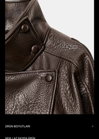 Zara Kahverengi Kemerli Deri Biker Ceket - Görsel 2