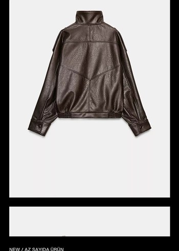 Zara Kahverengi Kemerli Deri Biker Ceket - Görsel 3