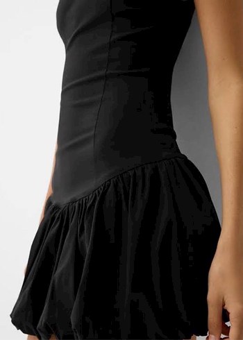 Siyah balon elbise - Görsel 2