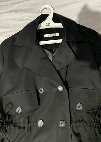 Dugmeli keten kumas ceket - Görsel 3