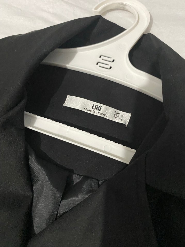 Dugmeli keten kumas ceket - Görsel 5