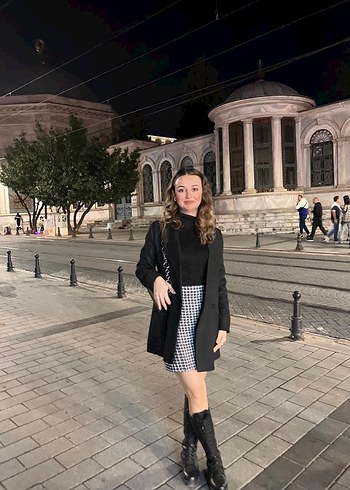 Siyah Simli Boğazlı Dar Kazak - Görsel 2