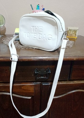 Beyaz Deri Fermuarlı Günlük Kadın Çantası - Görsel 2