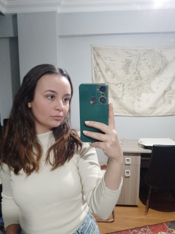 Krem Yarım Boğazlı Kazak - Görsel 2