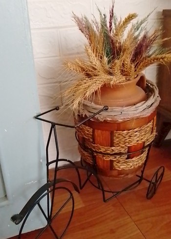 Kahverengi Hasır Detaylı Vazo - Görsel 2