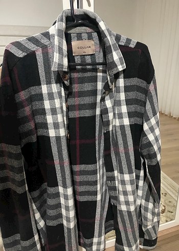 Gri Kareli Pamuklu Düğmeli erkek Gömlek - Görsel 2