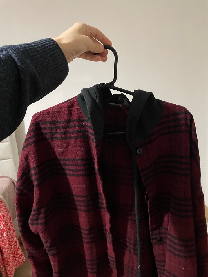 Bordo Uzun Kollu Kadın Gömlek - Görsel 3