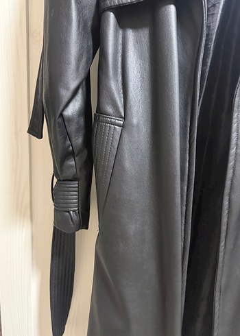 Uzun Deri Ceket - Görsel 3