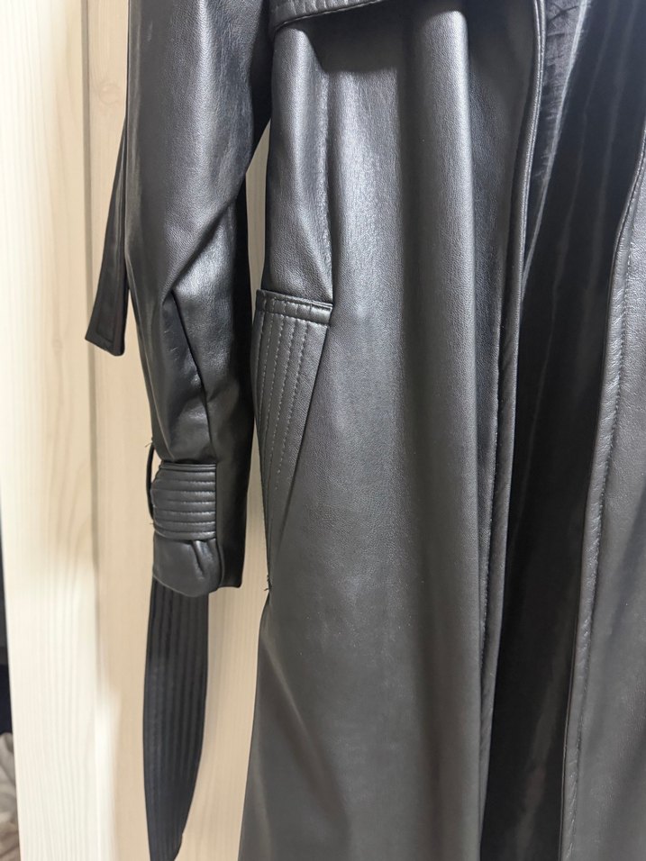 Uzun Deri Ceket - Görsel 3