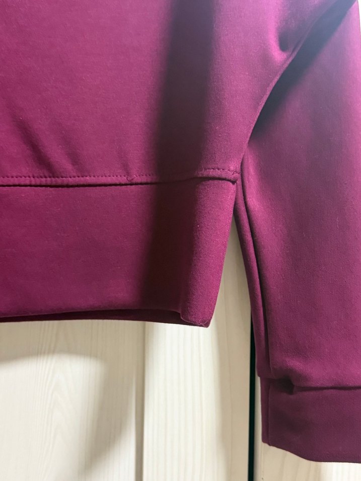 Kayık Yaka Bordo Sweatshirt - Görsel 4