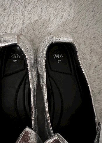 Gri Metalik Fiyonk Detaylı cocuk babet - Görsel 14