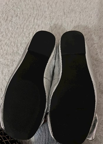 Gri Metalik Fiyonk Detaylı cocuk babet - Görsel 13