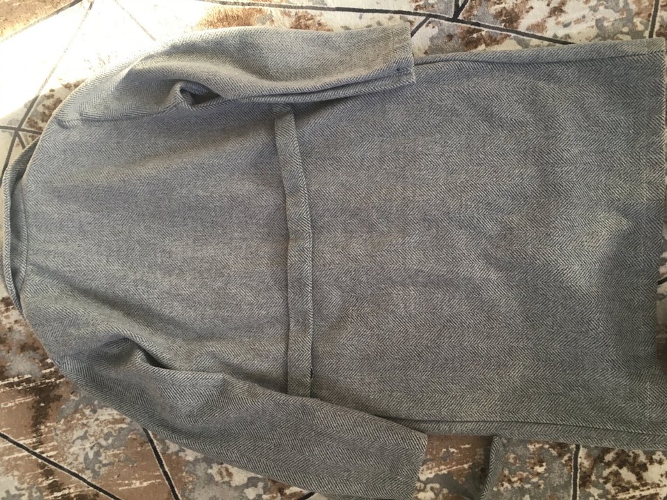 Kadın kaşe Gri Kemerli Uzun Kaban - Görsel 4