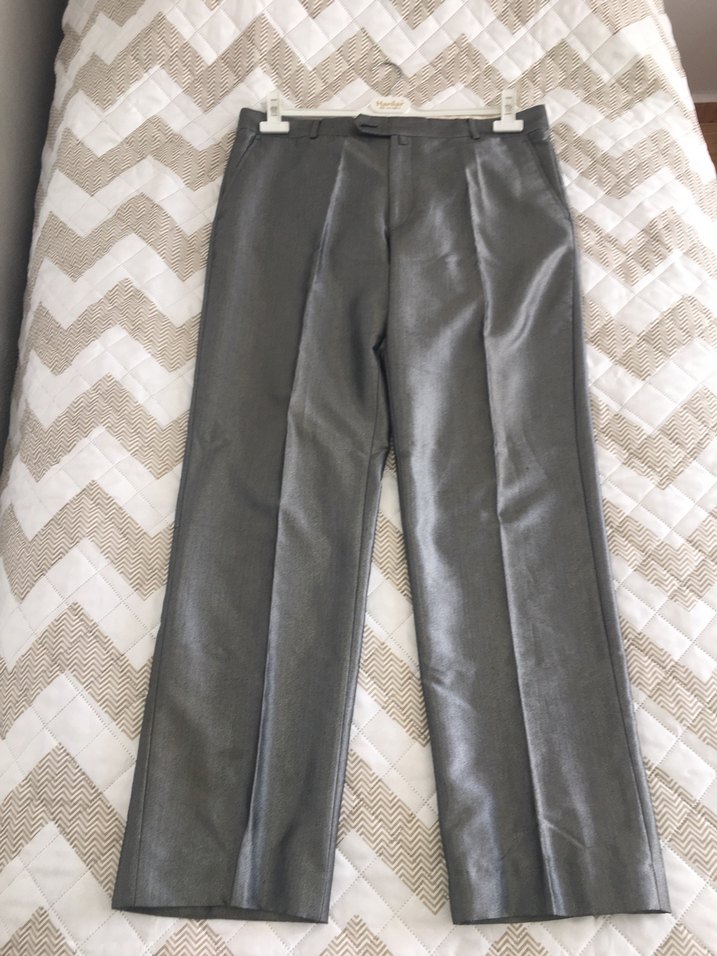 Gri Erkek Takım Elbise, Regular Fit, Düğmeli - Görsel 4