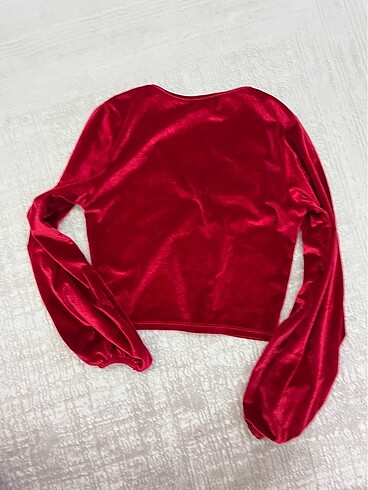 H&M Parlak kadife bluz