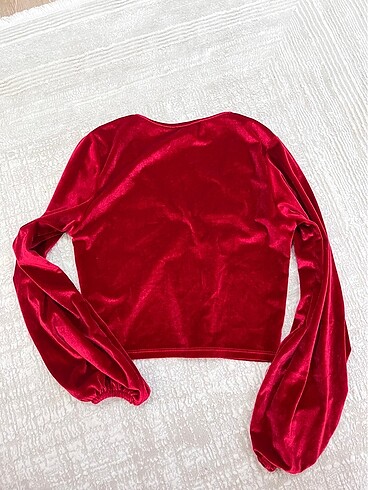 l Beden bordo Renk Parlak kadife bluz