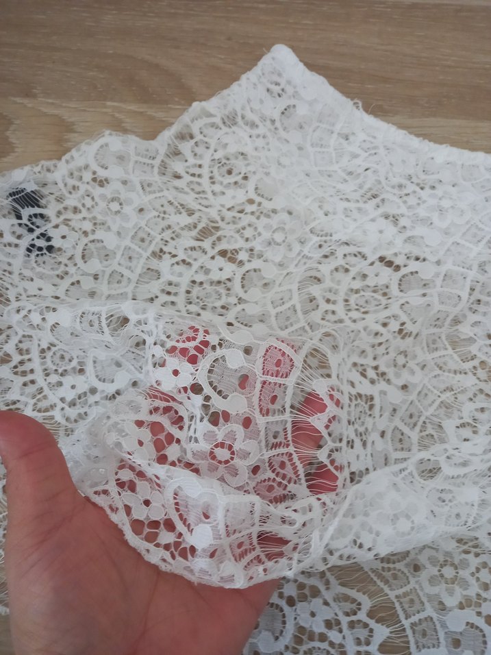 BÜYÜK BEDEN 
Dantel Detaylı Beyaz Mini pareo etek - Görsel 3