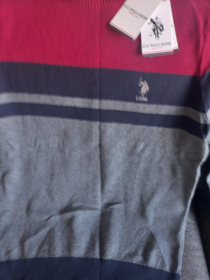 Bordo Gri Erkek Triko Kazak - Görsel 2