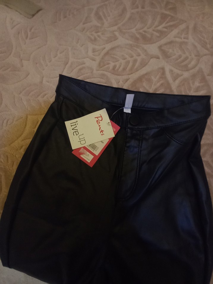 Siyah Deri Kemerli Kadın Pantolon - Görsel 3