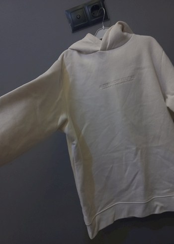 Kapüşonlu Beyaz Kadın Sweatshirt - Görsel 2