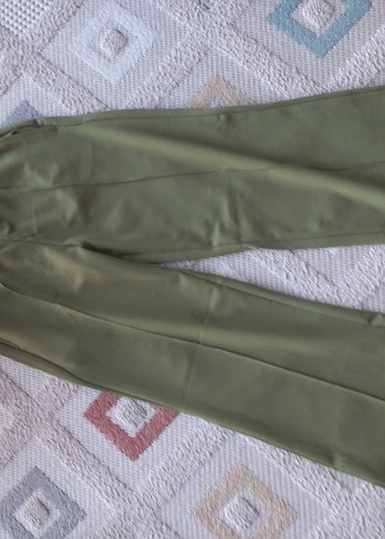 Kadın Haki Kumaş Pantolon - Görsel 3