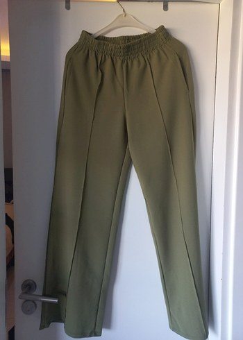 Kadın Haki Kumaş Pantolon - Görsel 2