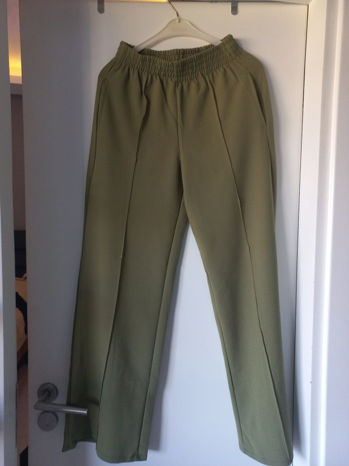 Kadın Haki Kumaş Pantolon - Görsel 2