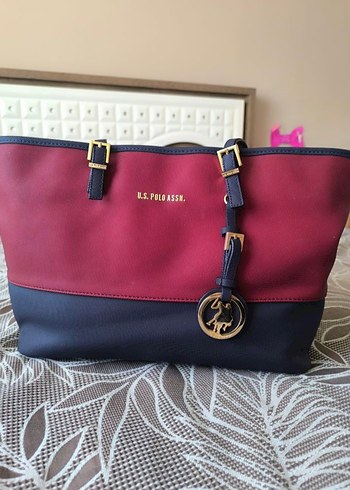 U.S. Polo Assn. Kırmızı Siyah Deri Kadın Çanta - Görsel 3