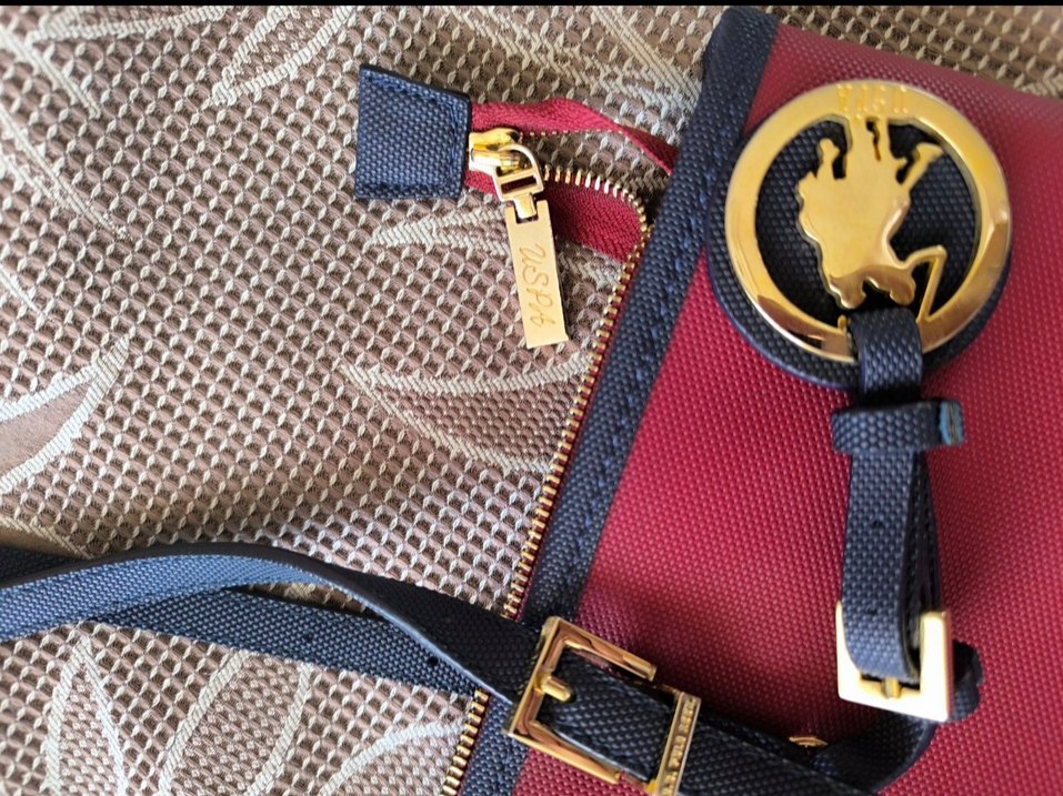 U.S. Polo Assn. Kırmızı Siyah Deri Kadın Çanta - Görsel 2