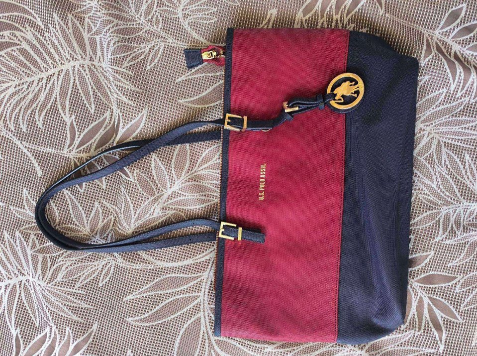 U.S. Polo Assn. Kırmızı Siyah Deri Kadın Çanta - Görsel 4