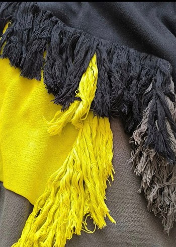 hukka püsküllü  yeşil siyah Kadın triko tunik - Görsel 4