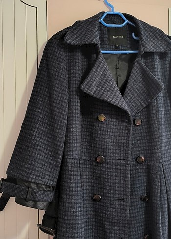 Uzun Ekoseli Kadın Kaban - Görsel 2