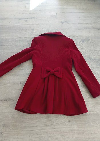 s Beden bordo Renk Çift Düğmeli Bordo Kaban
