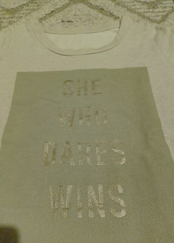 Kız Çocuk Bej Uzun Kollu Baskılı Keten Tişört - Görsel 3