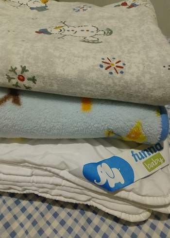 Bebek Pamuklu Baskılı Çocuk Battaniyesi yorgan yorgan kılıfı - Görsel 4