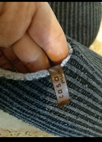 Erkek Gri Örgü Ev Terliği - Görsel 2