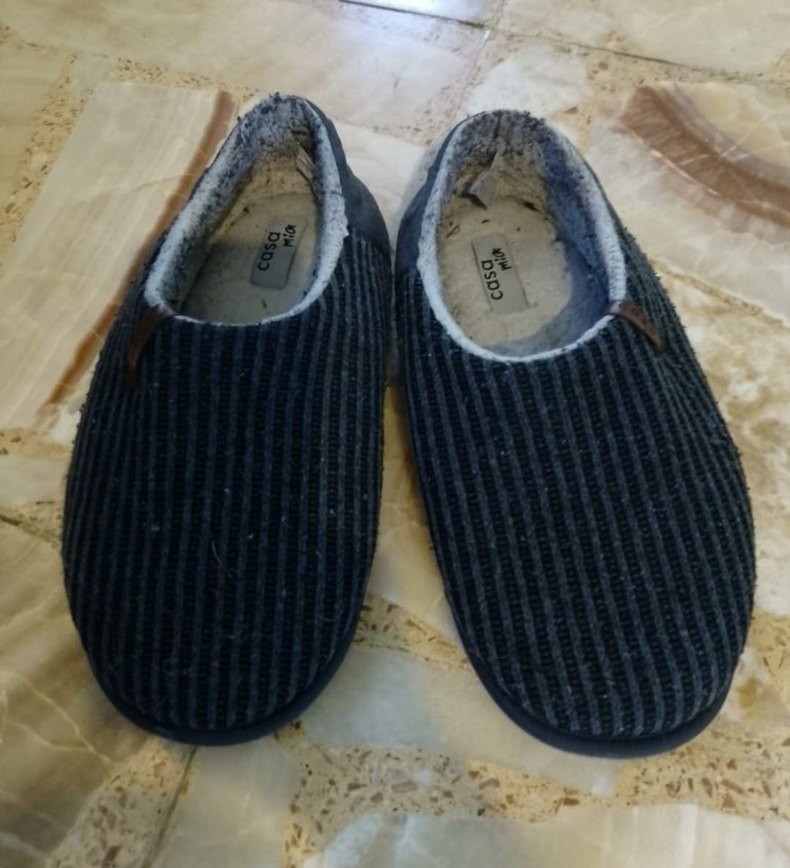 Erkek Gri Örgü Ev Terliği - Görsel 3