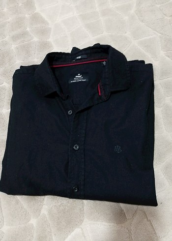 Erkek Siyah Uzun Kollu Düğmeli Gömlek - Görsel 2