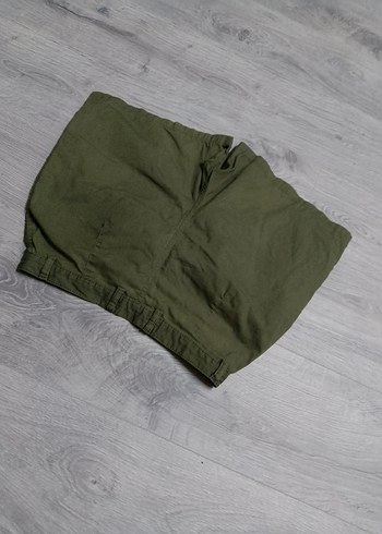 Collezione Kadın Yeşil Keten Bol Kesim Şort