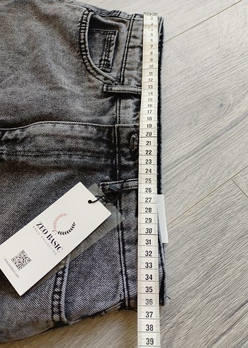 36 Beden Gri Midi Denim Etek Yırtmaçlı Salaş Kesim