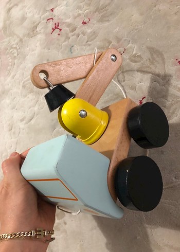 Pastel Renkli doğal Ahşap Oyuncak Kamyon - Görsel 4