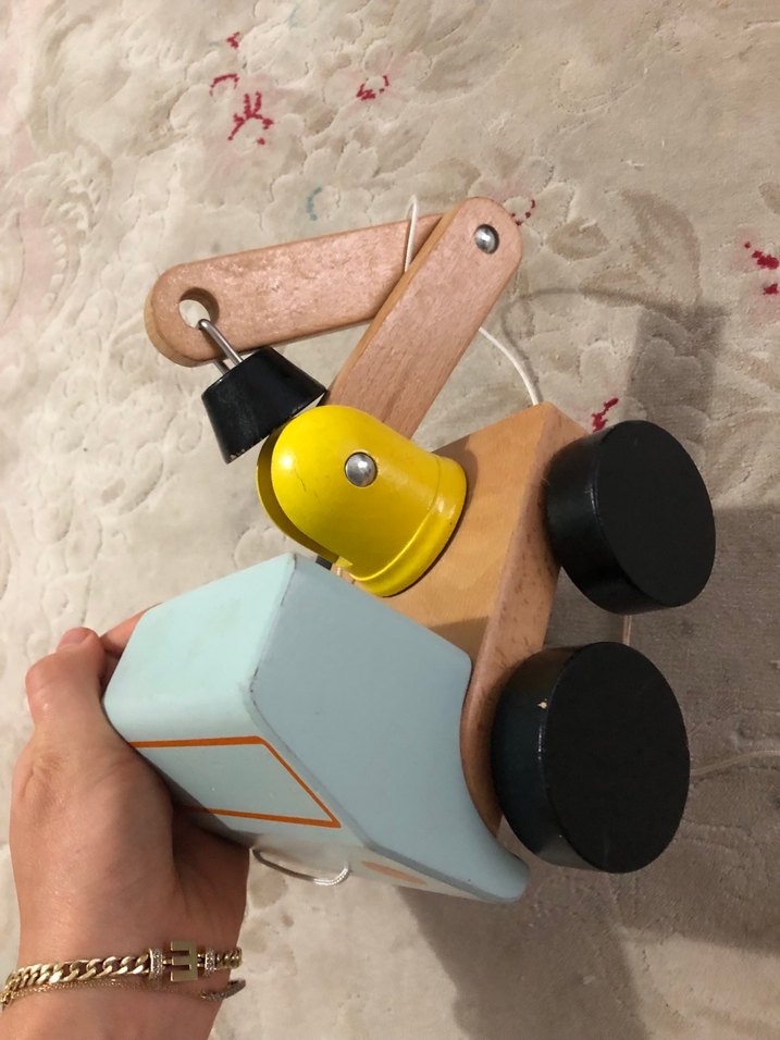 Pastel Renkli doğal Ahşap Oyuncak Kamyon - Görsel 4