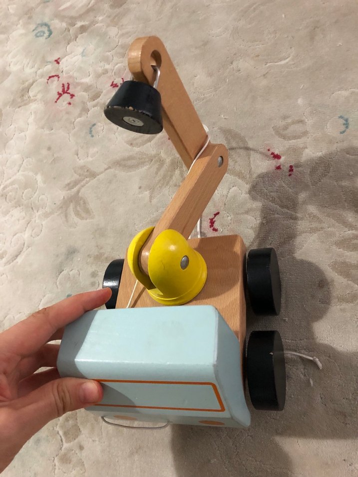 Pastel Renkli doğal Ahşap Oyuncak Kamyon - Görsel 5