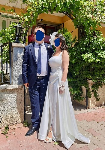 Abiye Beyaz saten abiye/ nikah elbisesi/ nişanlık / elbise