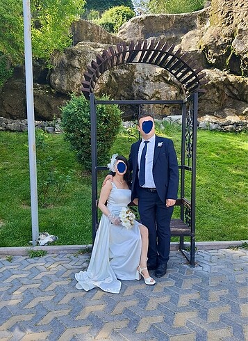 38 Beden Beyaz saten abiye/ nikah elbisesi/ nişanlık / elbise