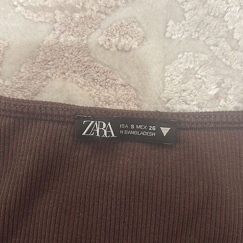 s Beden kahverengi Renk ZARA BÜZGÜLÜ CROP