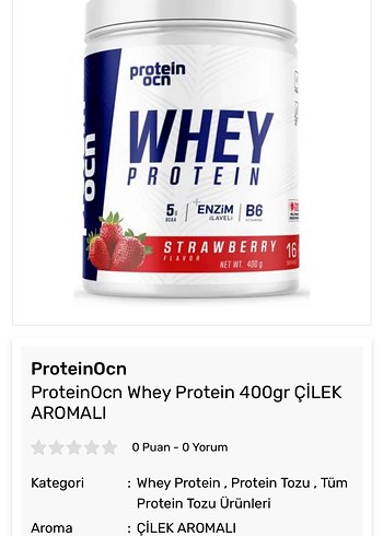 ProteinOcn Whey Protein 400gr Çilek Aromalı