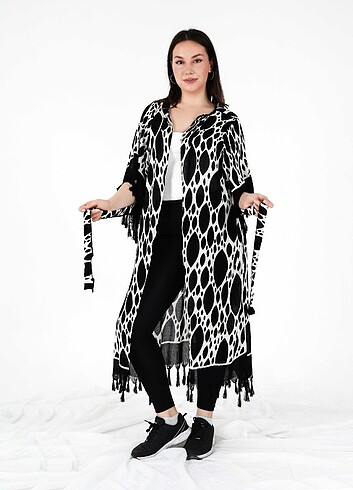 universal Beden Tahta Baskı Kaftan Kimono