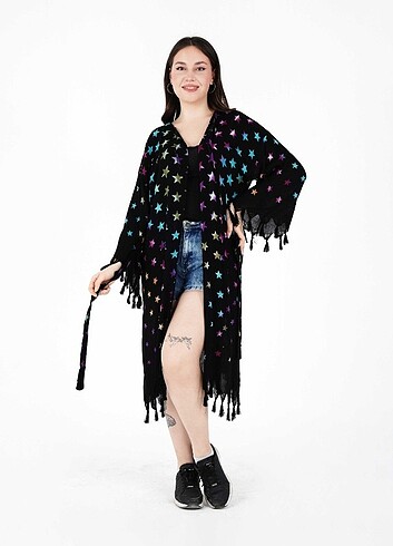 Tahta Baskı Kaftan Kimono
