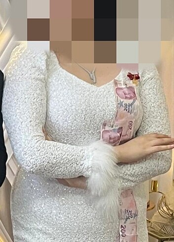 Diğer Beyaz payetli elbise